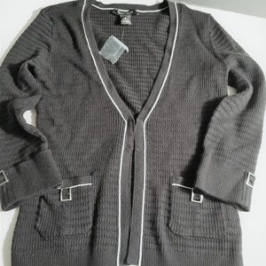 WH/BM Black Cardigan Sweater Sm.